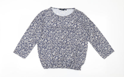 ISLE Womens Grey Floral Jersey Pullover Jumper Size M