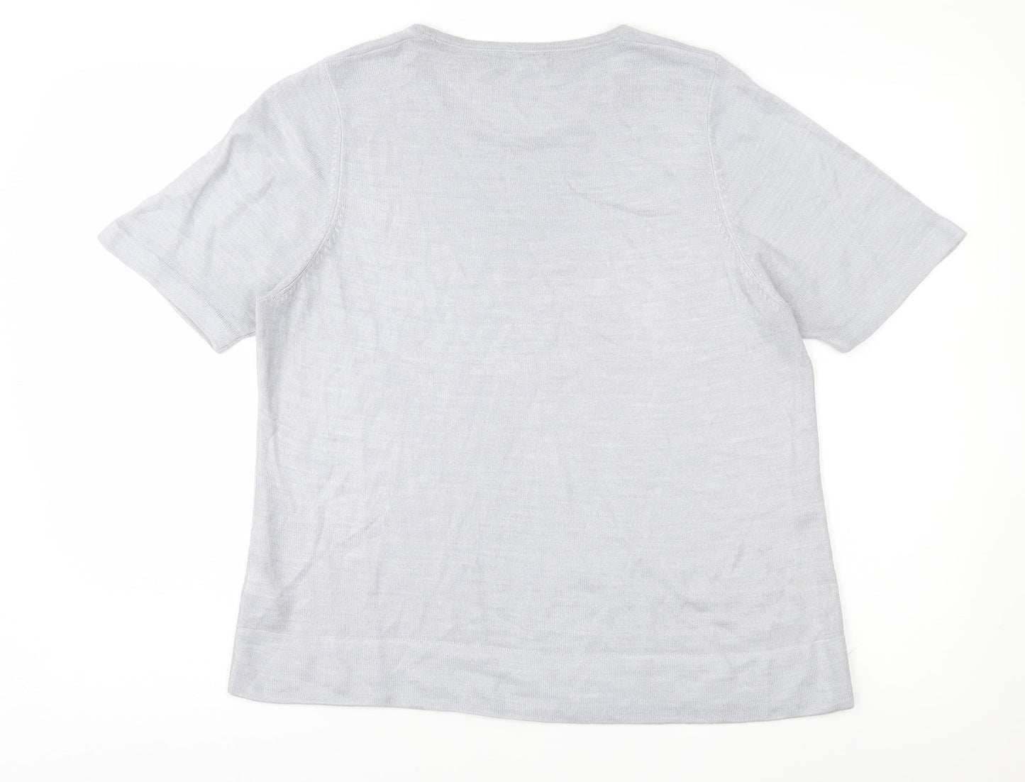 M&S Womens Grey  Jersey Basic T-Shirt Size 16