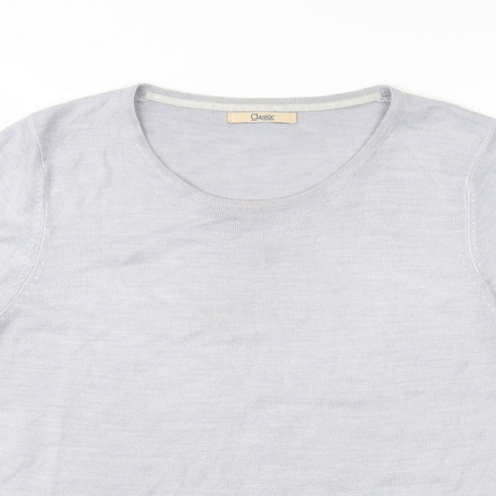 M&S Womens Grey  Jersey Basic T-Shirt Size 16