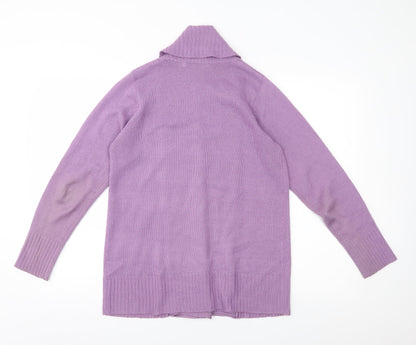 EWM Womens Purple  Knit Cardigan Jumper Size S
