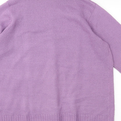 EWM Womens Purple  Knit Cardigan Jumper Size S
