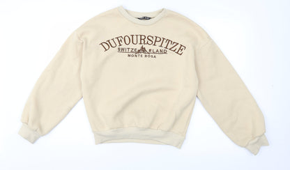 SHEIN SheInn Womens Beige  Jersey Pullover Sweatshirt Size 8