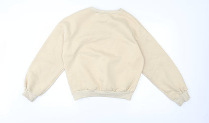 SHEIN SheInn Womens Beige  Jersey Pullover Sweatshirt Size 8