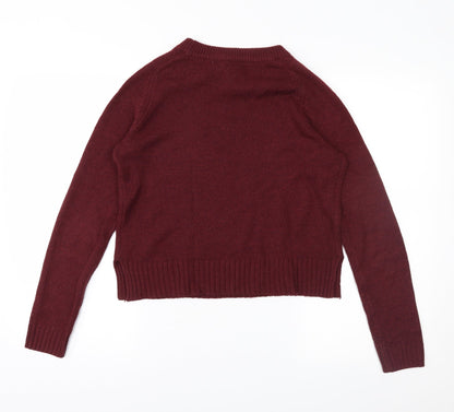 H&M Womens Red  Knit Pullover Jumper Size 4