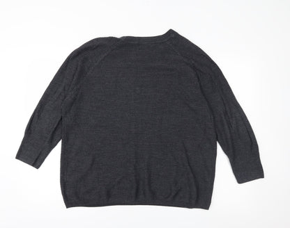 Jaqueline deYong Womens Grey  Knit Pullover Jumper Size S