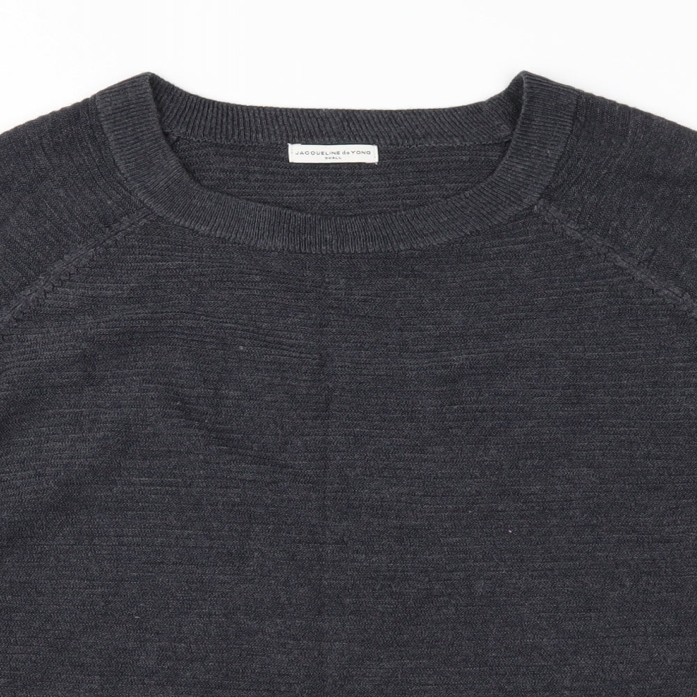 Jaqueline deYong Womens Grey  Knit Pullover Jumper Size S