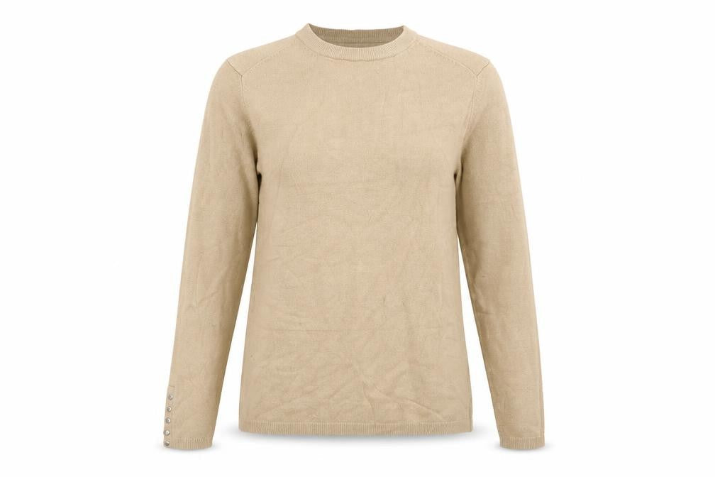 Womens UK Size 6 Zara Beige Basic T-Shirt