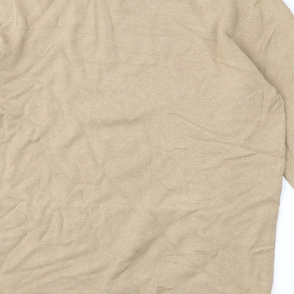 Womens UK Size 6 Zara Beige Basic T-Shirt