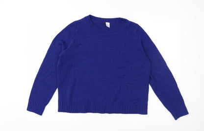 H&M Womens Blue  Knit Pullover Jumper Size 10