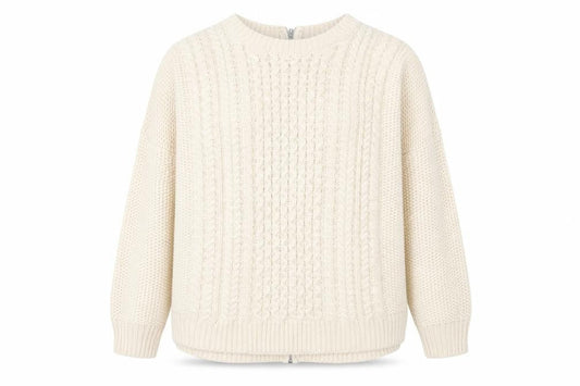 Warehouse Womens Ivory  Knit Full Zip Jumper Size L