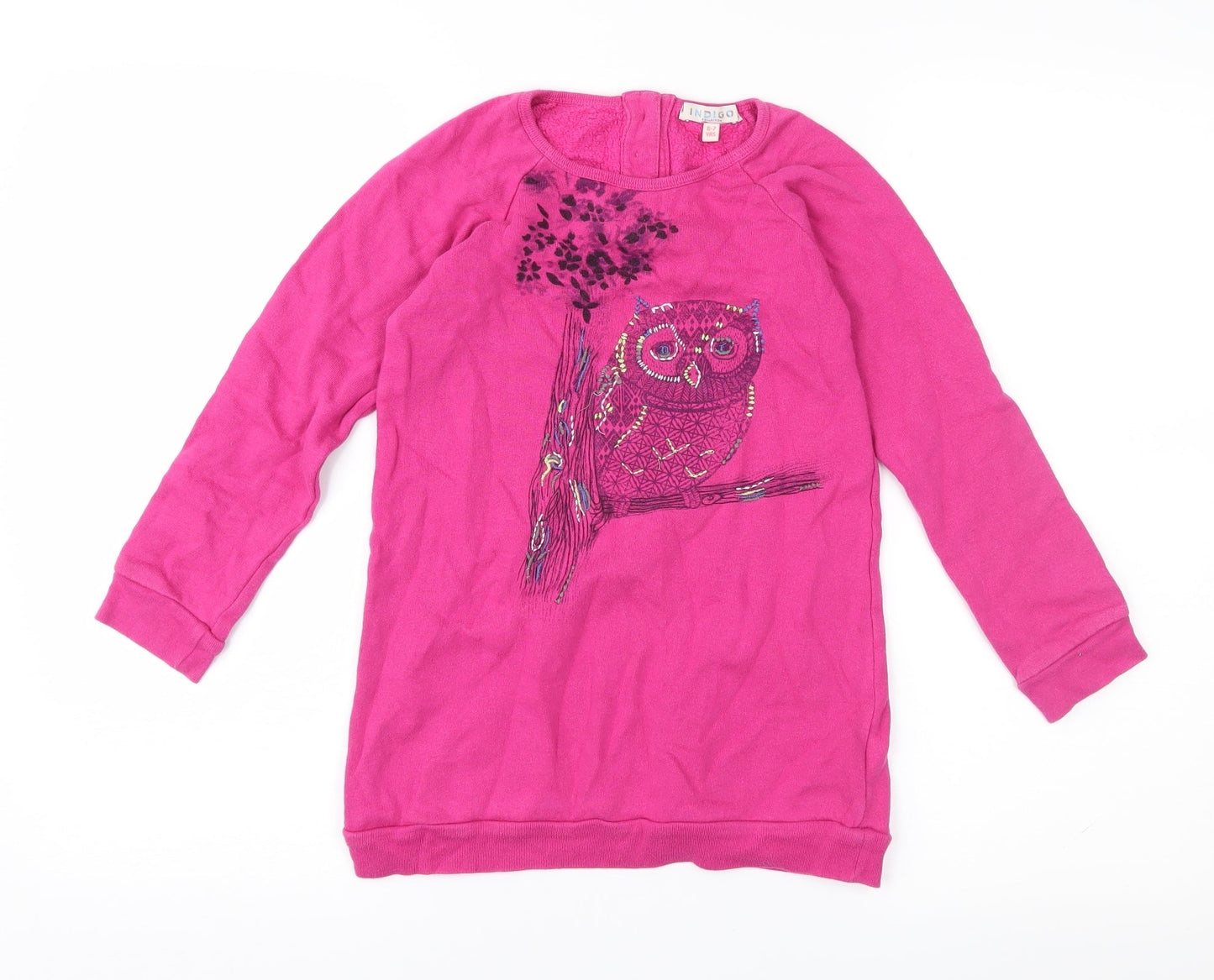 Indigo Girls Pink  Jersey Pullover Sweatshirt Size 6-7 Years