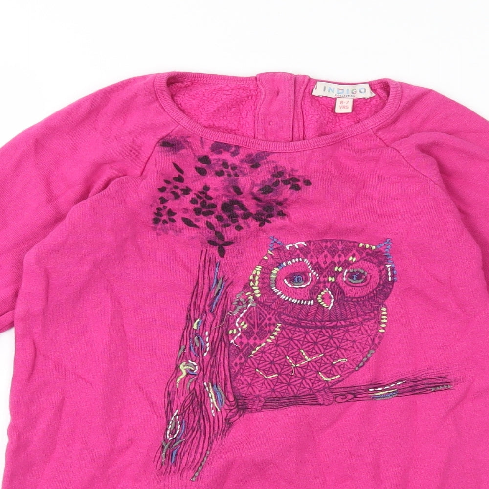 Indigo Girls Pink  Jersey Pullover Sweatshirt Size 6-7 Years