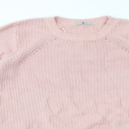 Tu Womens Pink  Knit Pullover Jumper Size 12