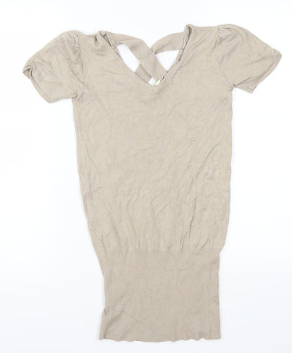 Vanilla Womens Beige   Pullover Jumper One Size