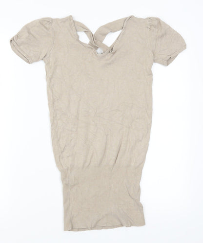 Vanilla Womens Beige   Pullover Jumper One Size