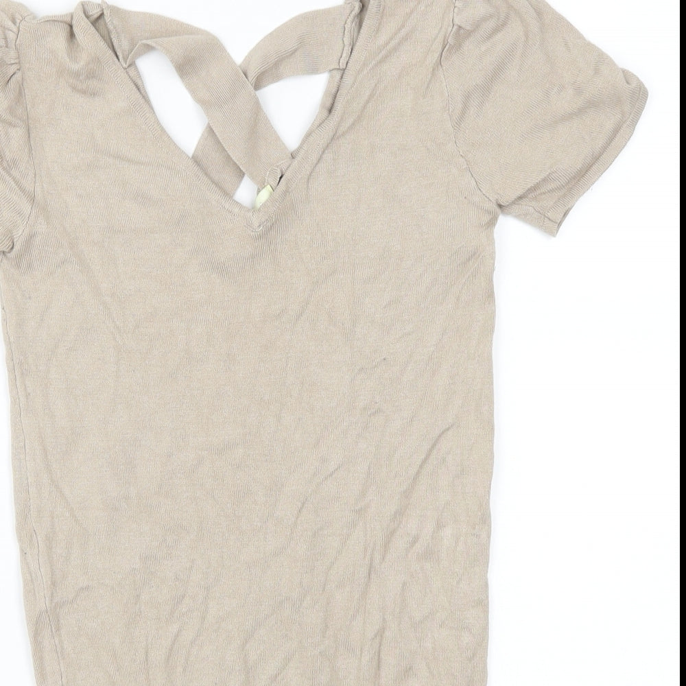Vanilla Womens Beige   Pullover Jumper One Size