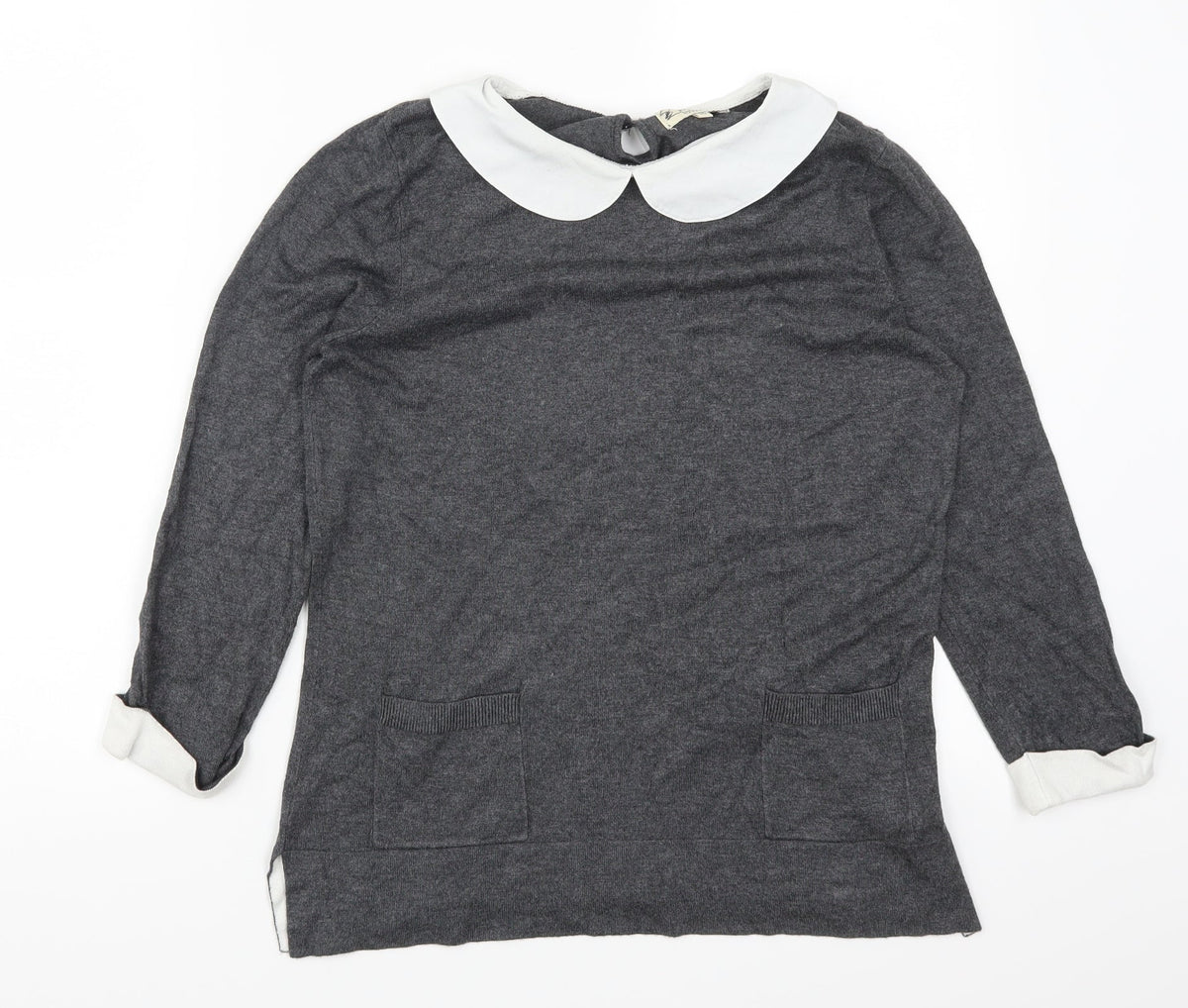 Additional front view of Papaya women’s grey jumper, size UK 10
