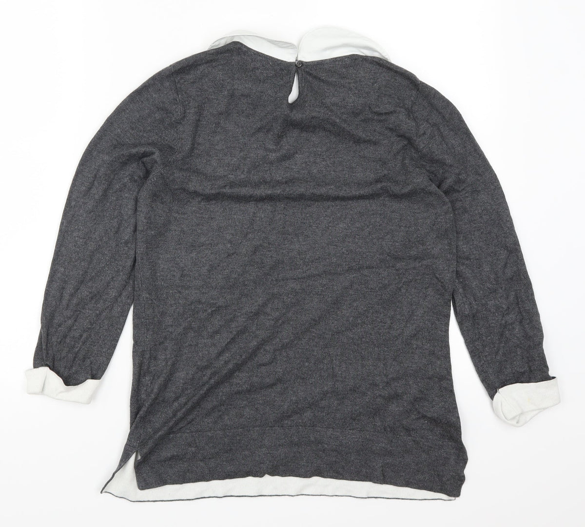 Back view of Papaya women’s grey jumper, size UK 10