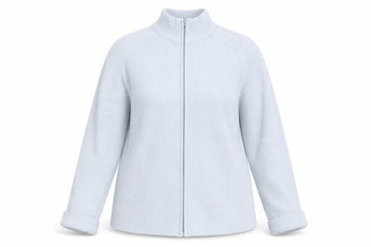 Front view of Logg women’s blue full zip jumper, size XL