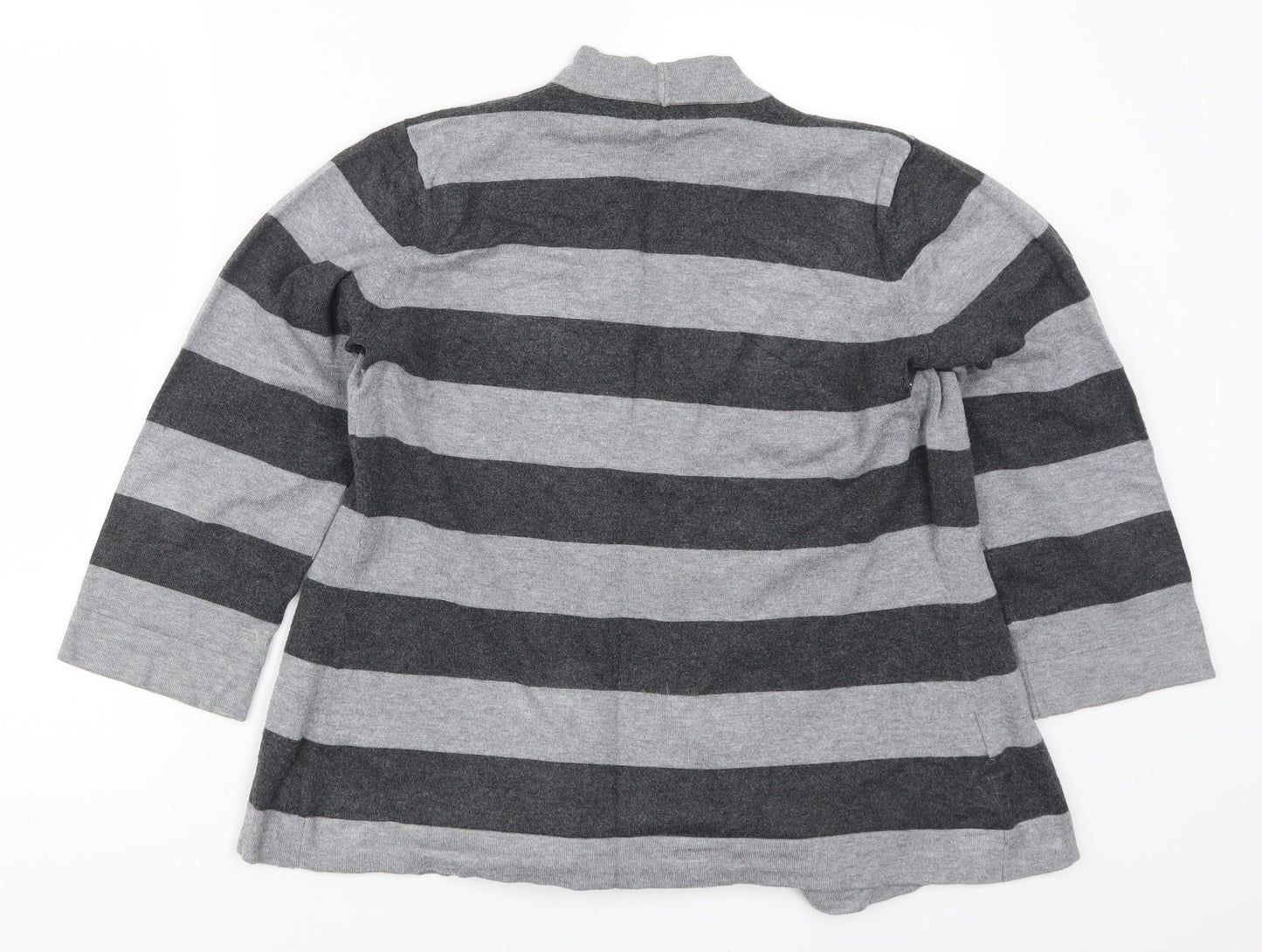 Country Casuals Womens Grey Striped  Cardigan Jumper Size M