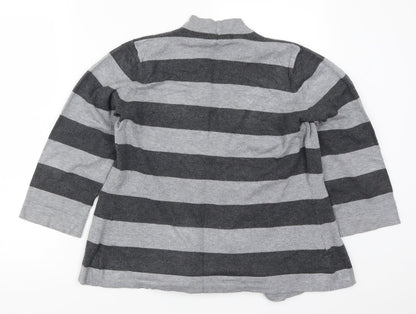 Country Casuals Womens Grey Striped  Cardigan Jumper Size M