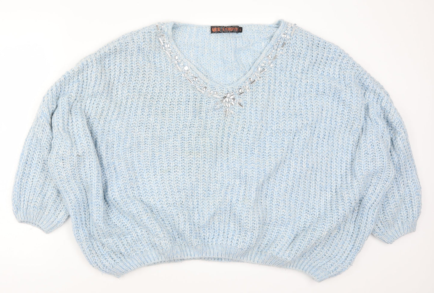 QED London Womens Blue  Knit Pullover Jumper Size L