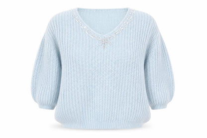 QED London Womens Blue  Knit Pullover Jumper Size L