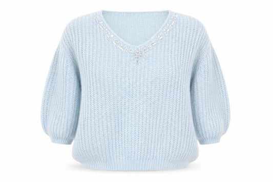 QED London Womens Blue  Knit Pullover Jumper Size L