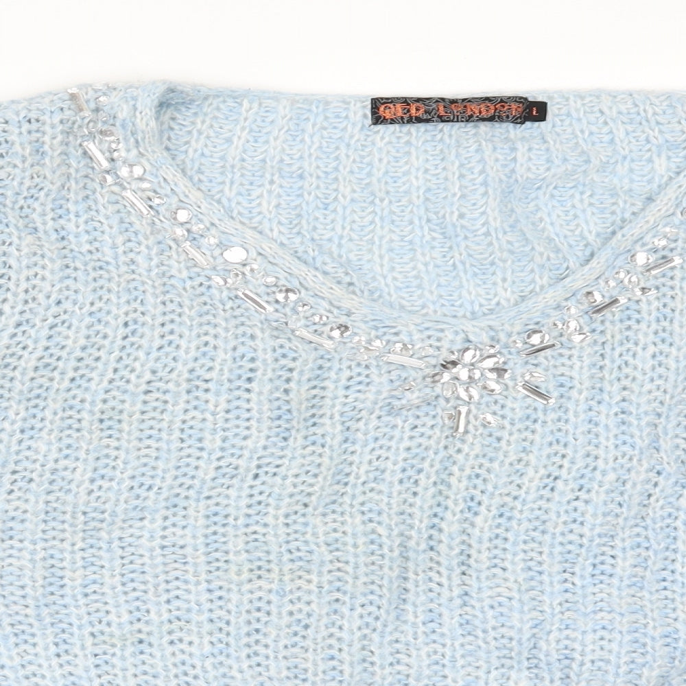 QED London Womens Blue  Knit Pullover Jumper Size L
