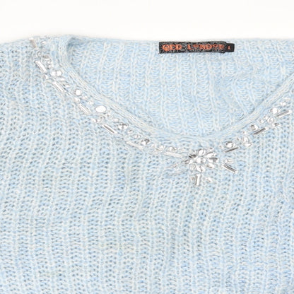 QED London Womens Blue  Knit Pullover Jumper Size L