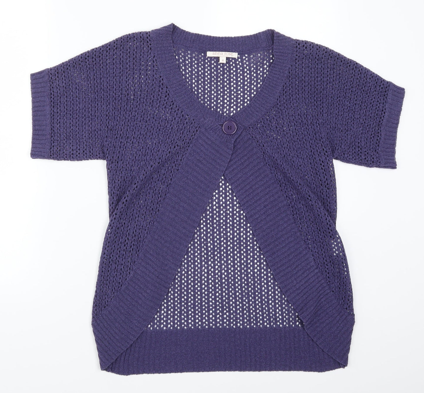Anna Rose Womens Purple  Knit Cardigan Jumper Size M