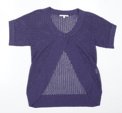 Anna Rose Womens Purple  Knit Cardigan Jumper Size M