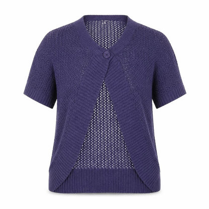 Anna Rose Womens Purple  Knit Cardigan Jumper Size M