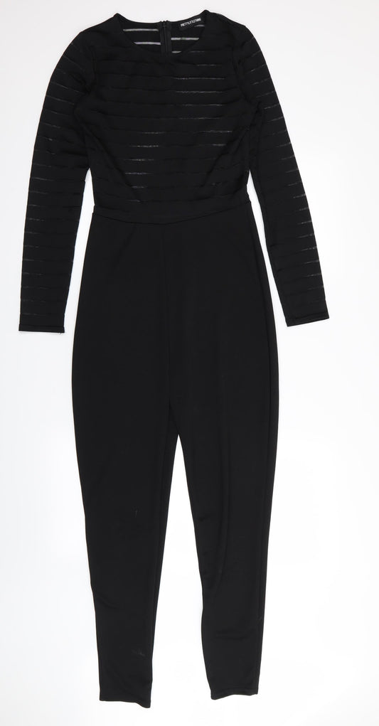 PLT Womens Black Striped  Jumpsuit One-Piece Size 10