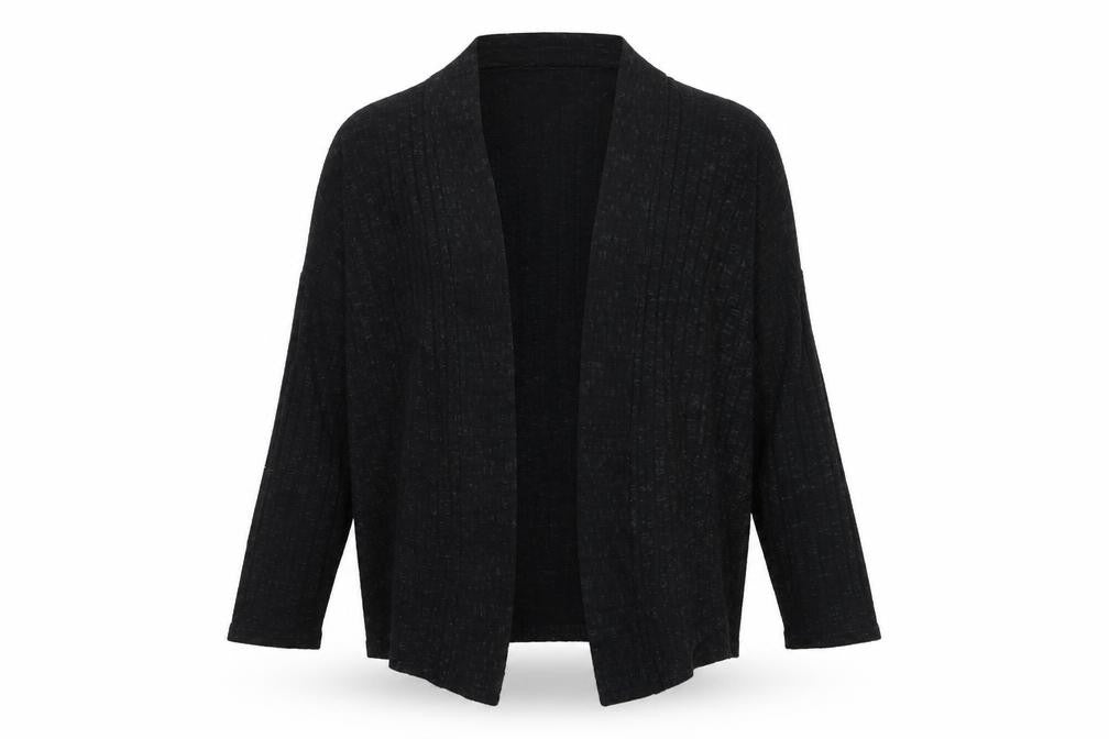 Front view of BDG women’s black cardigan jumper, size XS