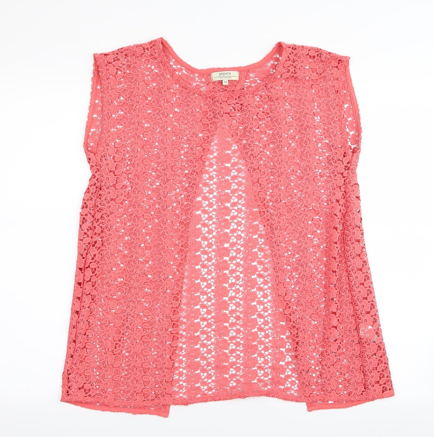 Papaya Womens Pink Floral  Basic T-Shirt Size 10