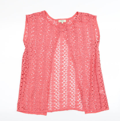 Papaya Womens Pink Floral  Basic T-Shirt Size 10