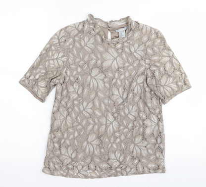 Womens UK Size 4 H&M Brown Basic Blouse