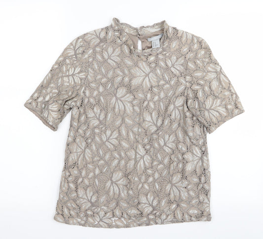 Womens UK Size 4 H&M Brown Basic Blouse