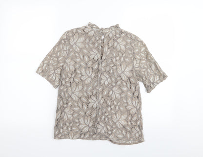 Womens UK Size 4 H&M Brown Basic Blouse