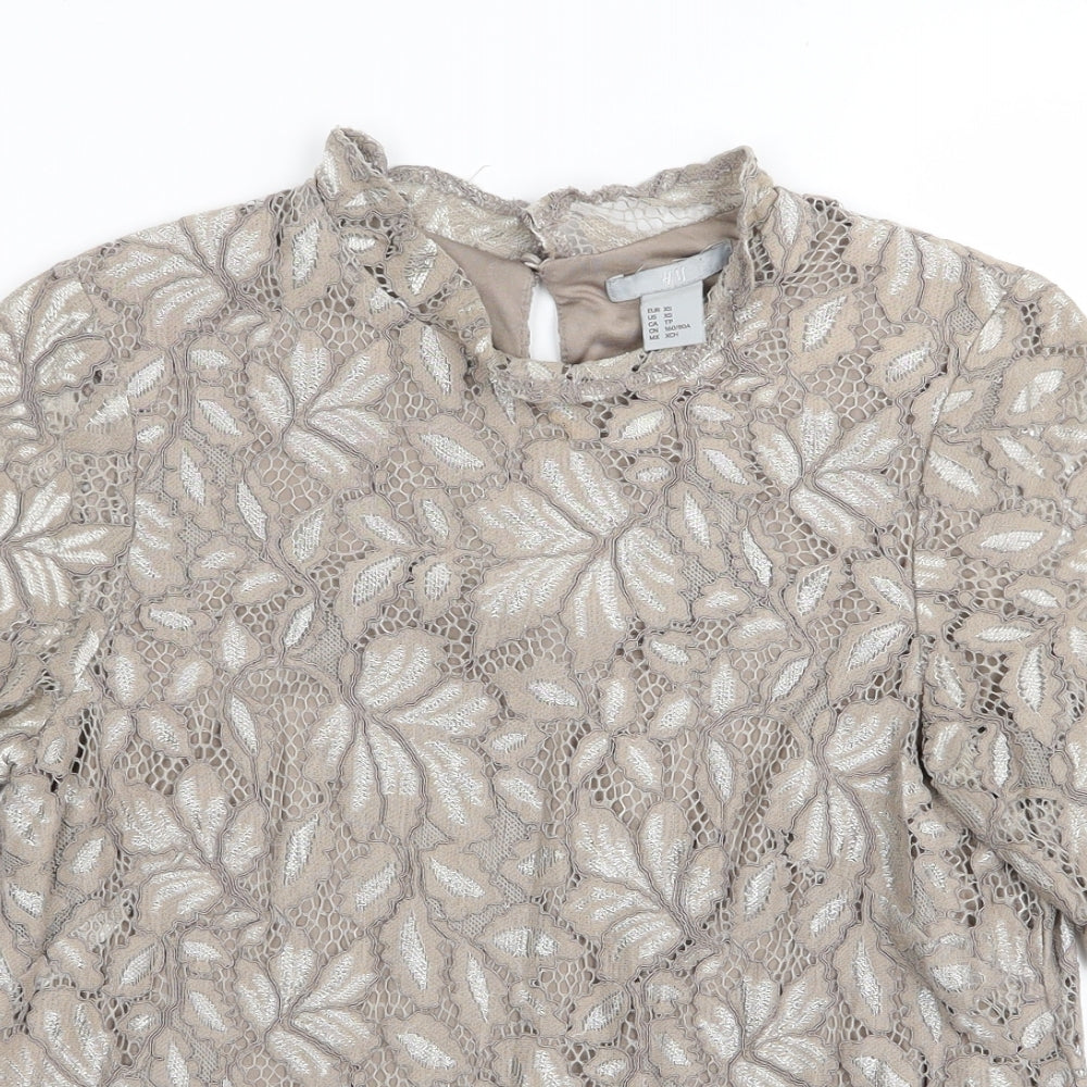 Womens UK Size 4 H&M Brown Basic Blouse