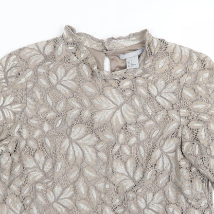 Womens UK Size 4 H&M Brown Basic Blouse