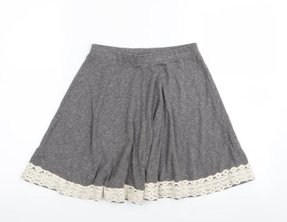 Topshop Womens Grey   Flare Skirt Size 6  - Stretch waistband