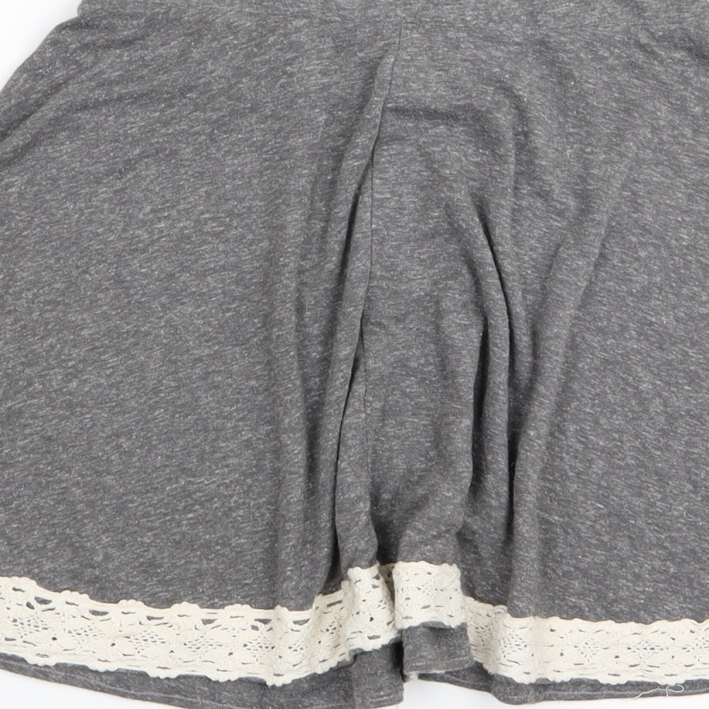 Topshop Womens Grey   Flare Skirt Size 6  - Stretch waistband