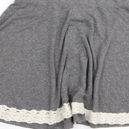 Topshop Womens Grey   Flare Skirt Size 6  - Stretch waistband