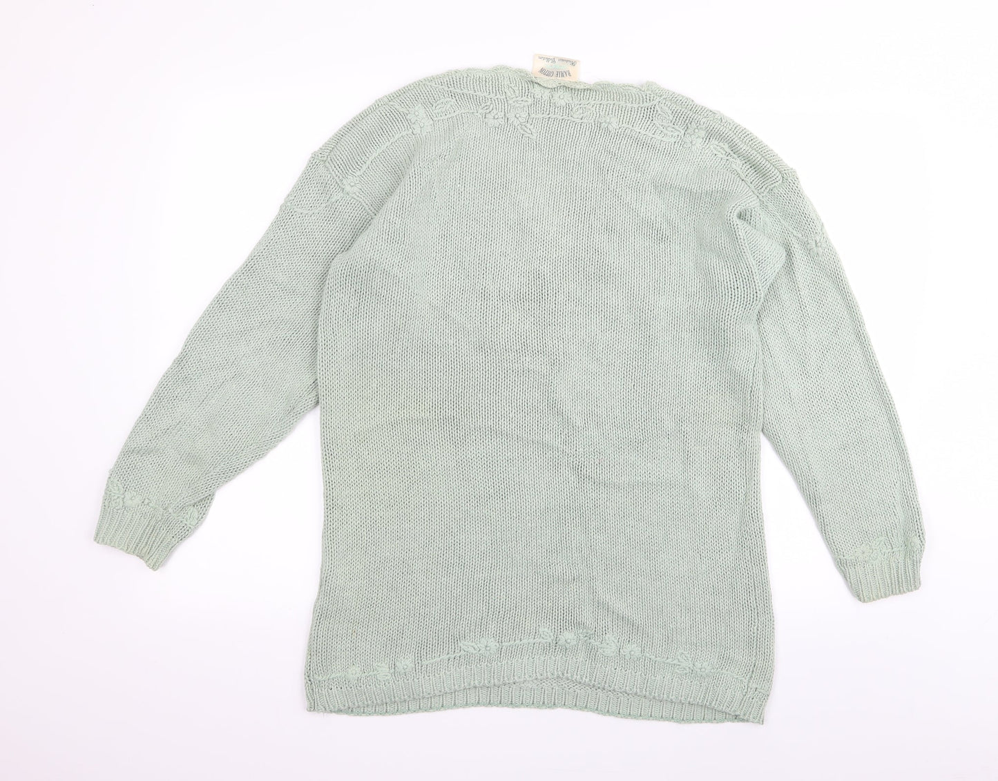 knitwear collection Womens Green Floral  Pullover Jumper One Size