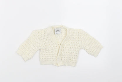 Bebe Bonito Girls White   Cardigan Jumper Size 3-6 Months