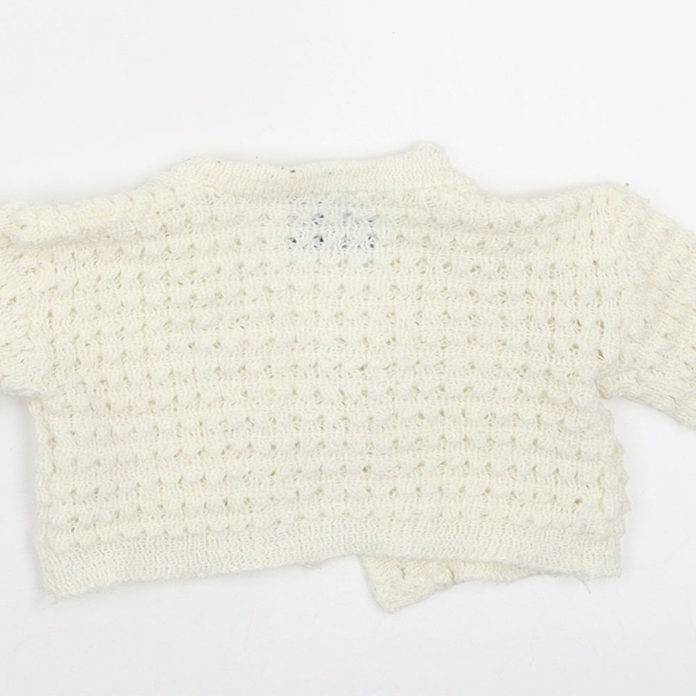 Bebe Bonito Girls White   Cardigan Jumper Size 3-6 Months