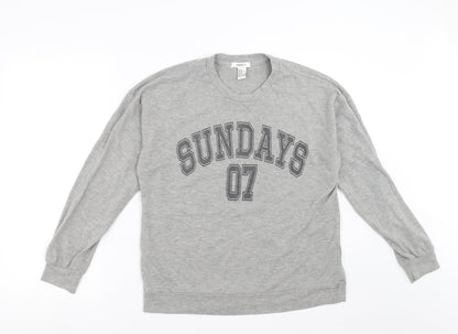 Womens UK Size M FOREVER 21 Grey Pullover Sweatshirt