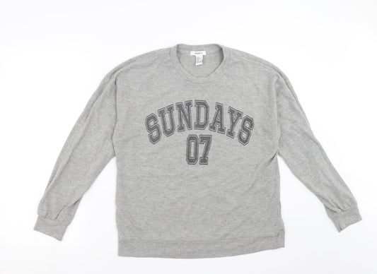 Womens UK Size M FOREVER 21 Grey Pullover Sweatshirt